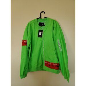 Fashion Nova Freakshow Bomber Jacket Size Large Neon Green NWT